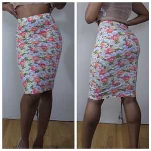 Uk2la high wait retro floral pencil skirt